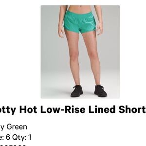 Hotty Hot Low-Rise Lined Shorts 2.5in - kelly Green size 6